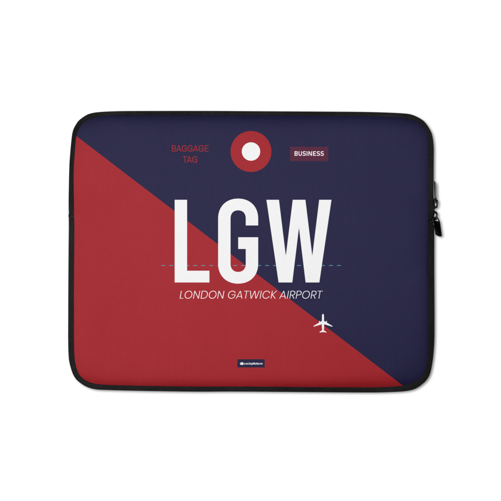 LGW - London - Gatwick Laptop Sleeve Tasche 13in und 15in mit Flughafencode