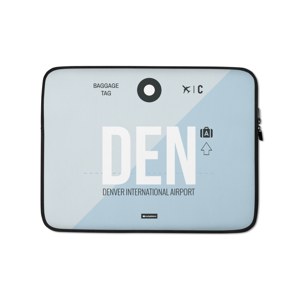 DEN - Denver Laptop Sleeve Bag 13in and 15in with airport code