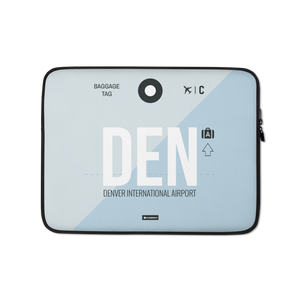 DEN - Denver Laptop Sleeve Tasche 13in und 15in mit Flughafencode