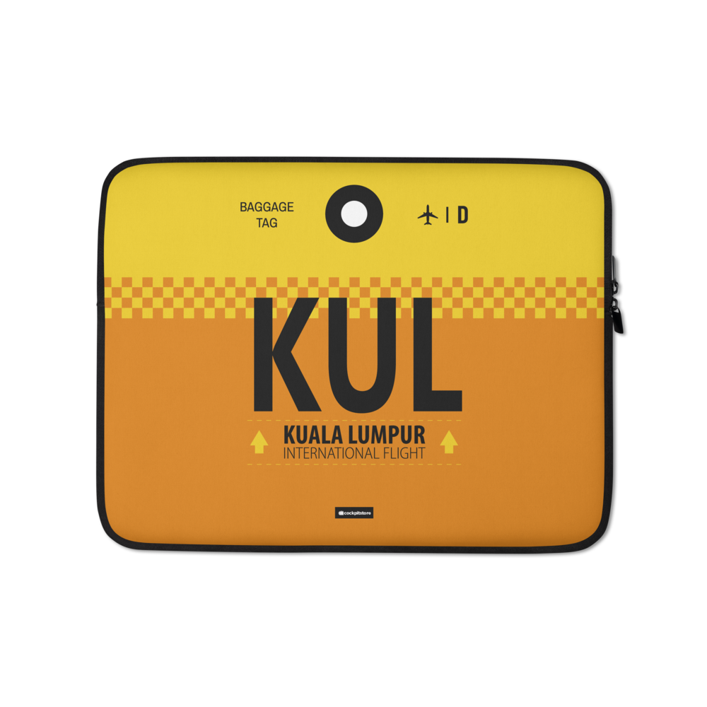 KUL - Kuala Lumpur Laptop Sleeve Tasche 13in und 15in mit Flughafencode