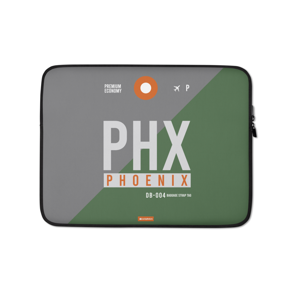 PHX - Phoenix Laptop Sleeve Tasche 13in und 15in mit Flughafencode