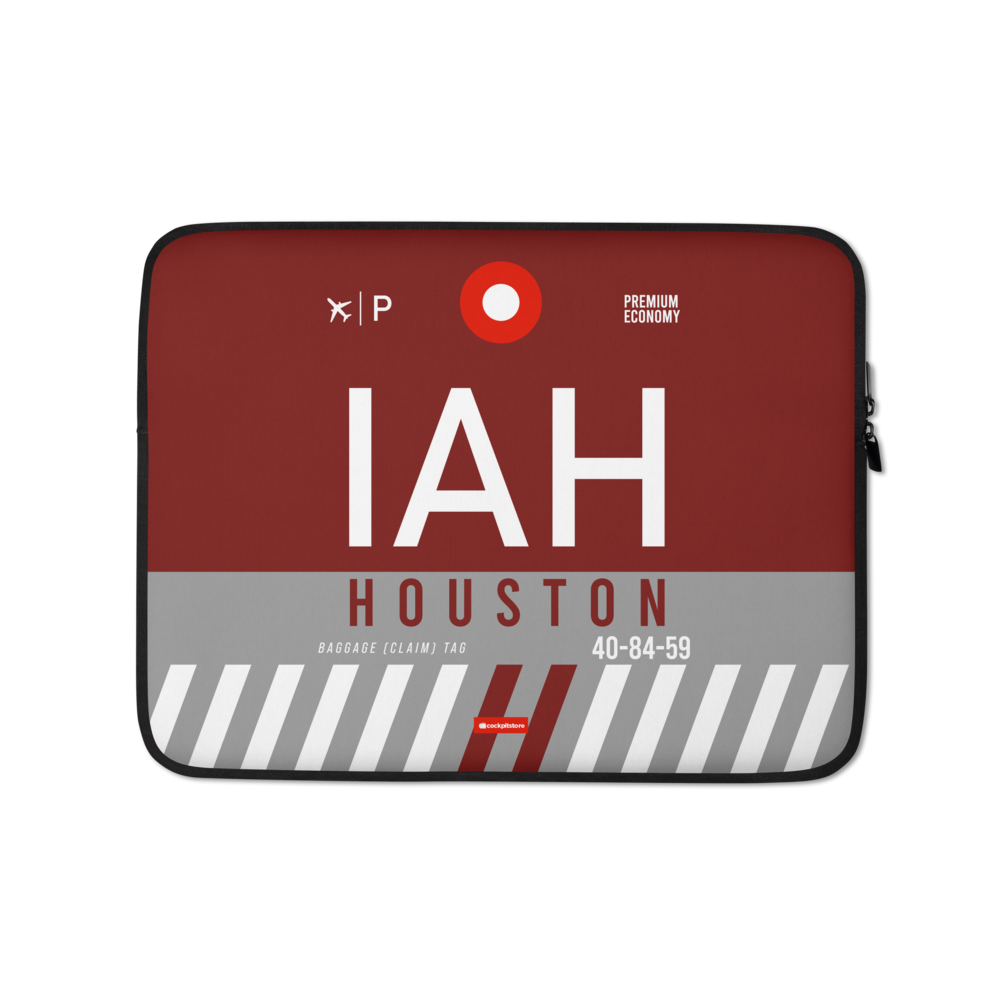 IAH - Houston Laptop Sleeve Tasche 13in und 15in mit Flughafencode