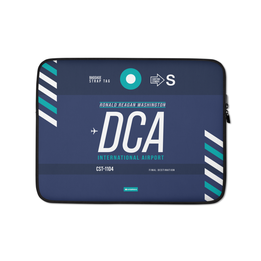 DCA - Washington Laptop Sleeve Tasche 13in und 15in mit Flughafencode