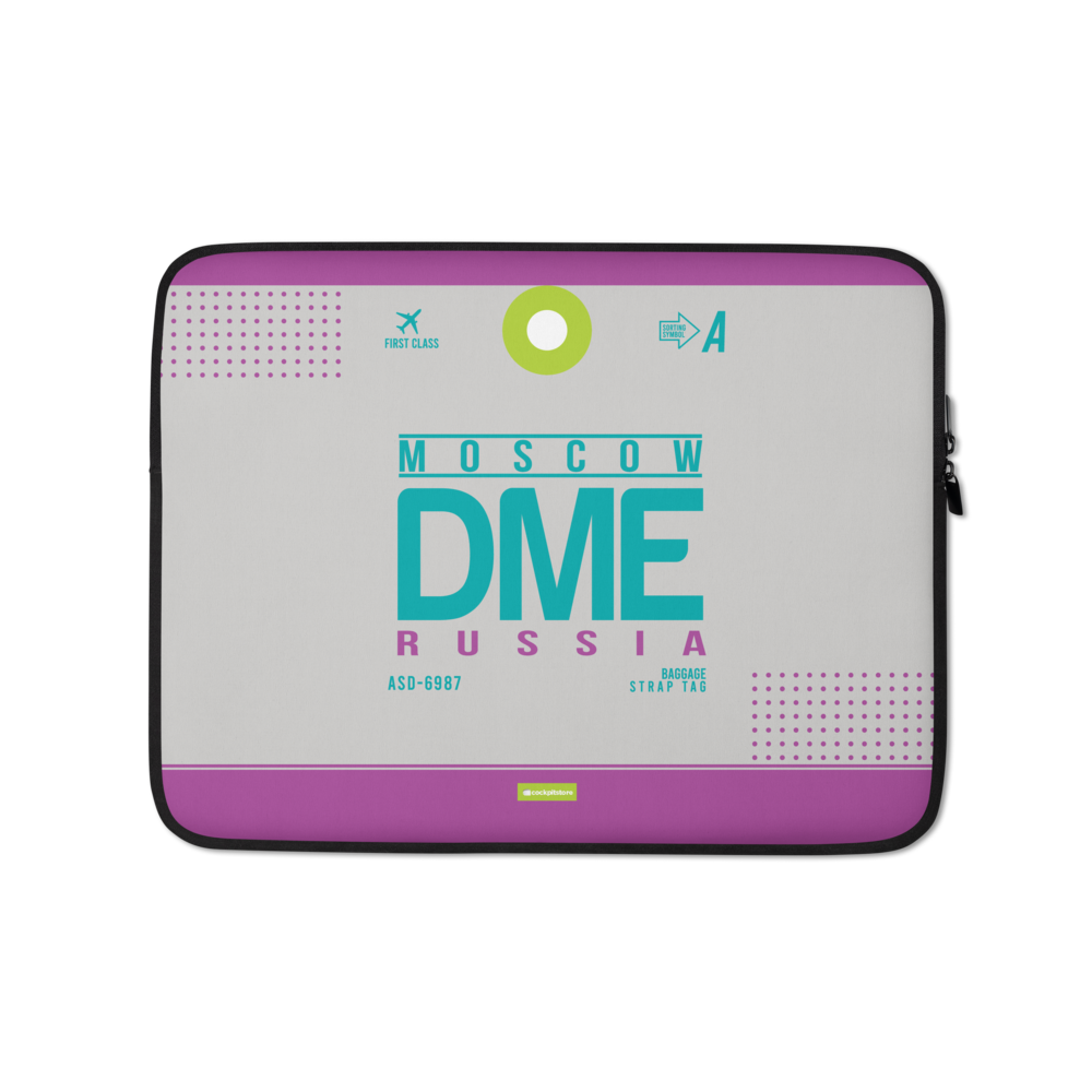 DME - Moscow Laptop Sleeve Bag 13in and 15in with airport code