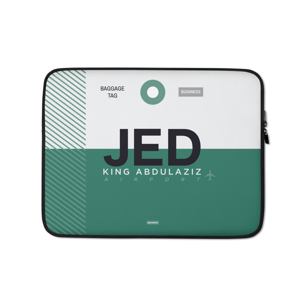 JED - Jeddah Laptop Sleeve Tasche 13in und 15in mit Flughafencode