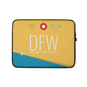 DFW - Dallas - Fort Worth Laptop Sleeve Tasche 13in und 15in mit Flughafencode