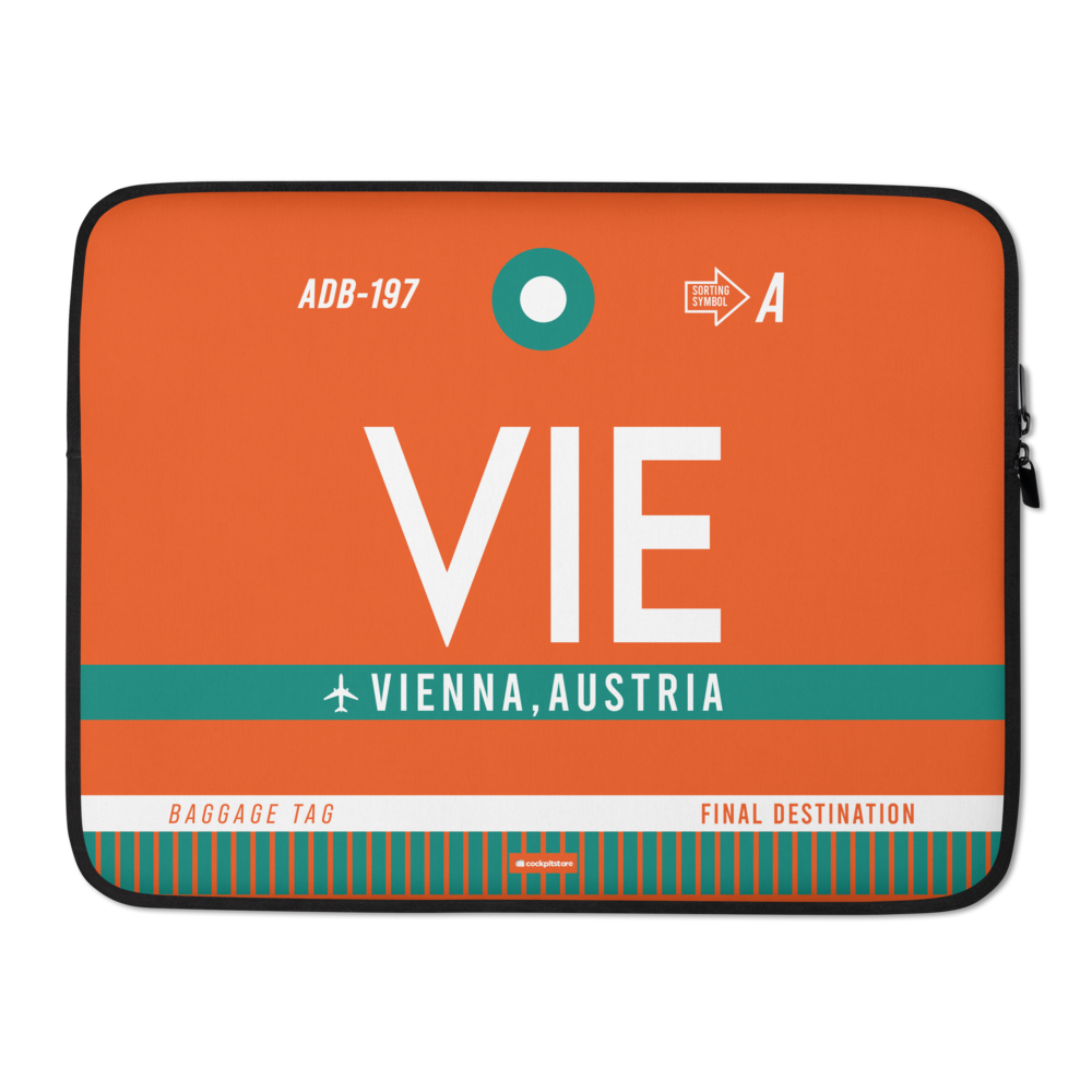 VIE - Vienna Laptop Sleeve Tasche 13in und 15in mit Flughafencode