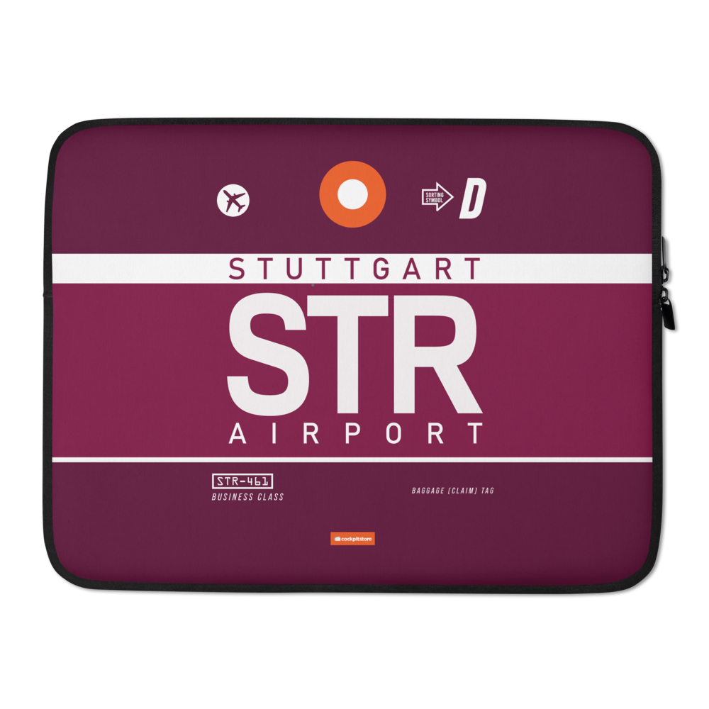 STR - Stuttgart Laptop Sleeve Tasche 13in und 15in mit Flughafencode