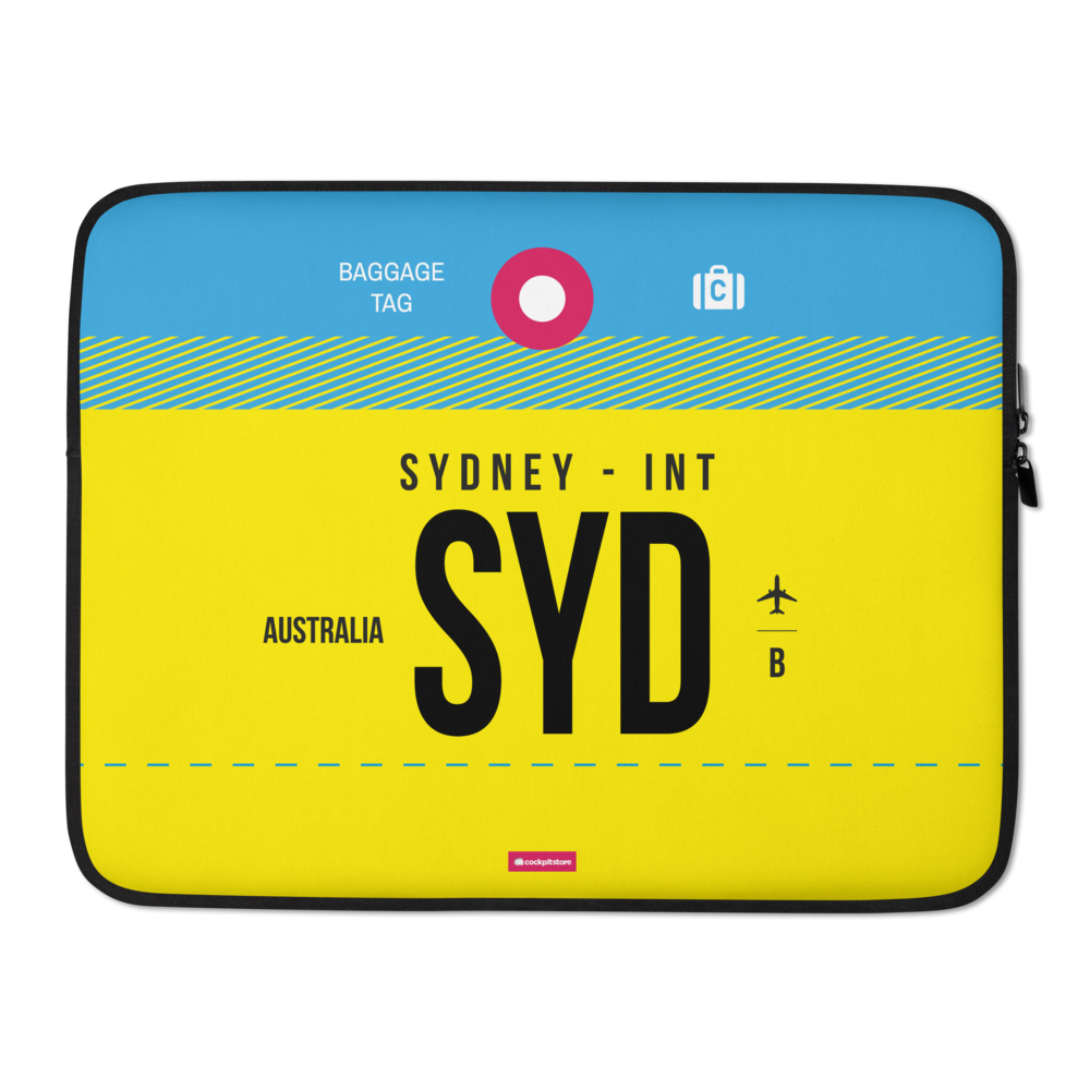SYD - Sydney Laptop Sleeve Tasche 13in und 15in mit Flughafencode