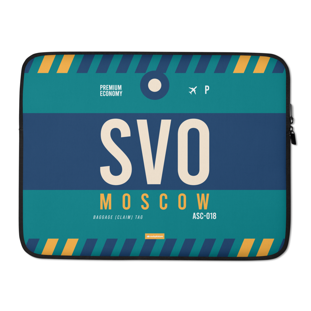 SVO - Moscow Laptop Sleeve Tasche 13in und 15in mit Flughafencode