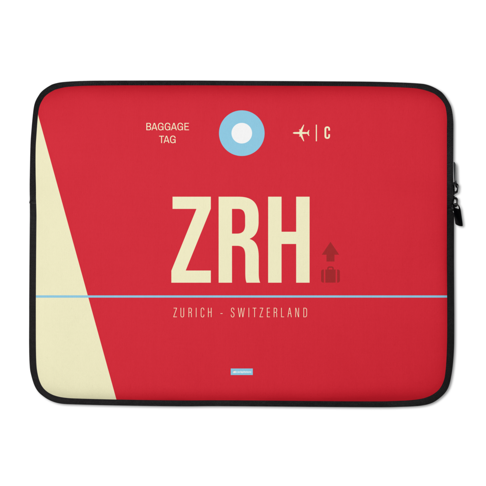 ZRH - Zurich Laptop Sleeve Tasche 13in und 15in mit Flughafencode