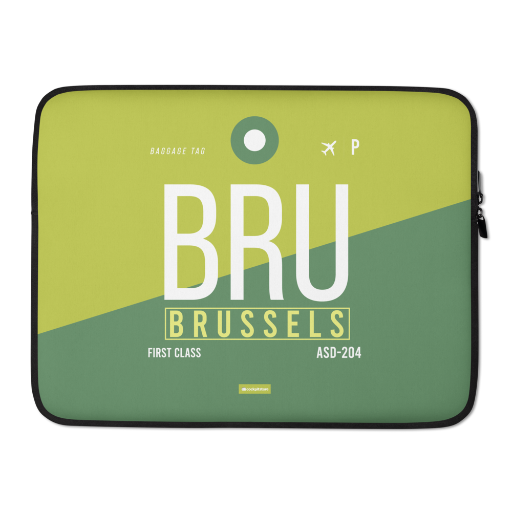 BRU - Brussels Laptop Sleeve Tasche 13in und 15in mit Flughafencode