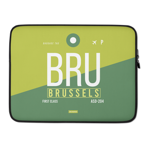 BRU - Brussels Laptop Sleeve Bag 13in and 15in with airport code