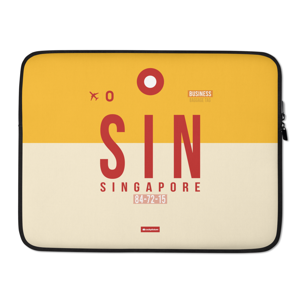 SIN - Singapore Laptop Sleeve Bag 13in and 15in with airport code