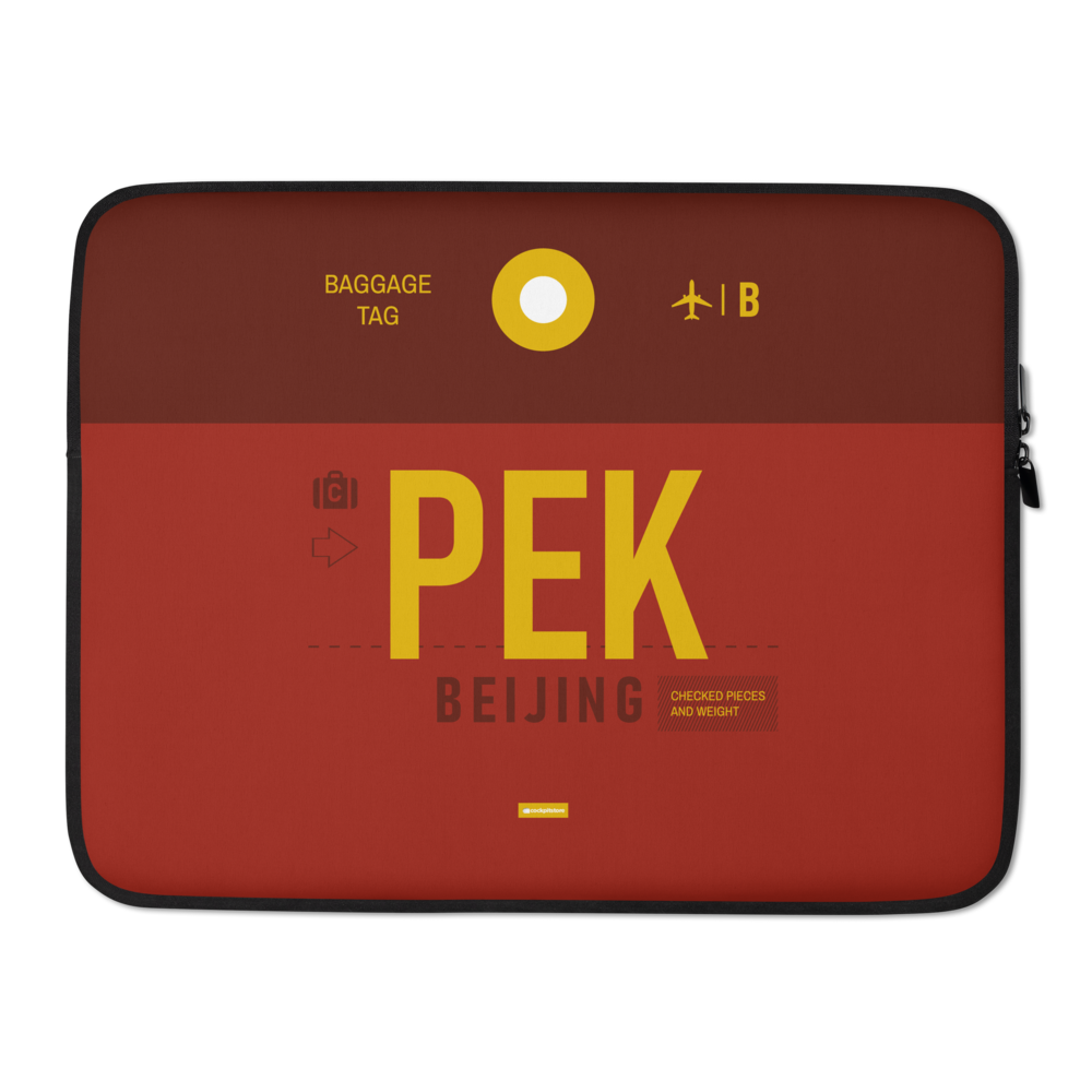 PEK - Beijing Laptop Sleeve Bag 13in and 15in with airport code
