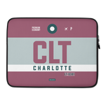 Load image into Gallery viewer, CLT - Charlotte Laptop Sleeve Bag 13in and 15in with airport code
