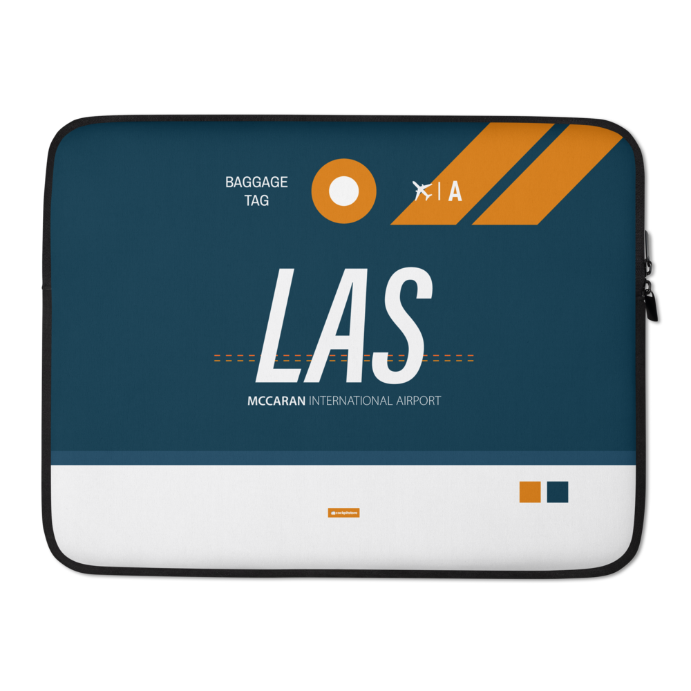 LAS - Las Vegas Laptop Sleeve Tasche 13in und 15in mit Flughafencode