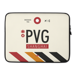 Lade das Bild in den Galerie-Viewer, PVG - Shanghai - Pudong Laptop Sleeve Tasche 13in und 15in mit Flughafencode
