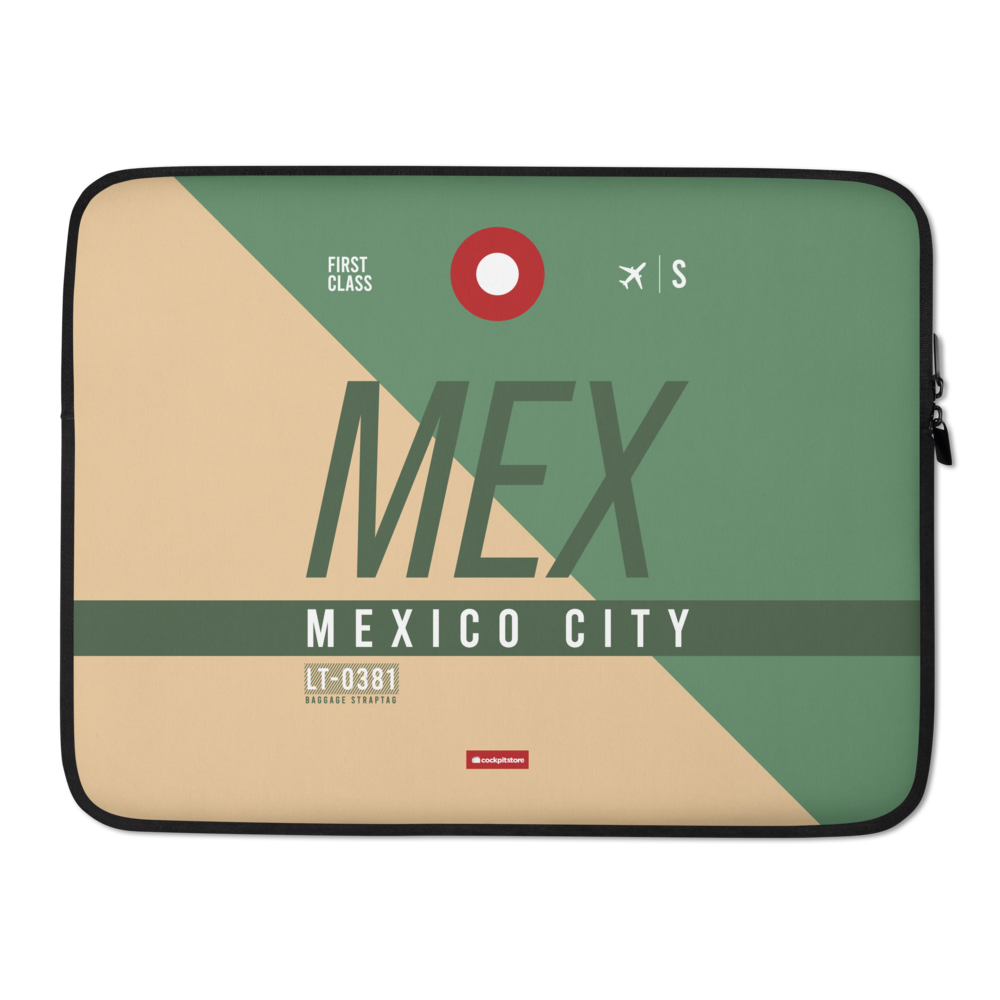 MEX - Mexico Laptop Sleeve Tasche 13in und 15in mit Flughafencode