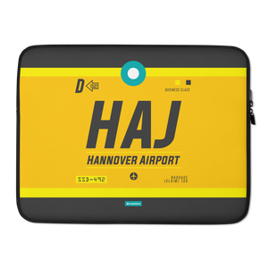 HAJ - Hannover Laptop Sleeve Tasche 13in und 15in mit Flughafencode