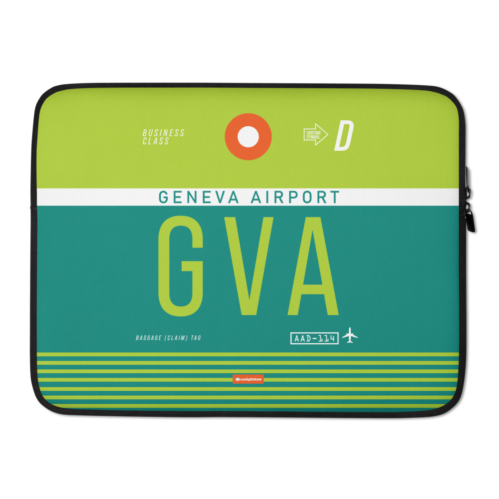 GVA - Geneva Laptop Sleeve Tasche 13in und 15in mit Flughafencode