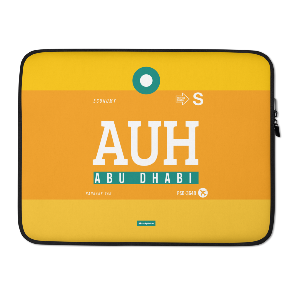 AUH - Abu Dhabi Laptop Sleeve Bag 13in and 15in with airport code