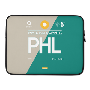 PHL - Philadelphia Laptop Sleeve Bag 13in and 15in with airport code