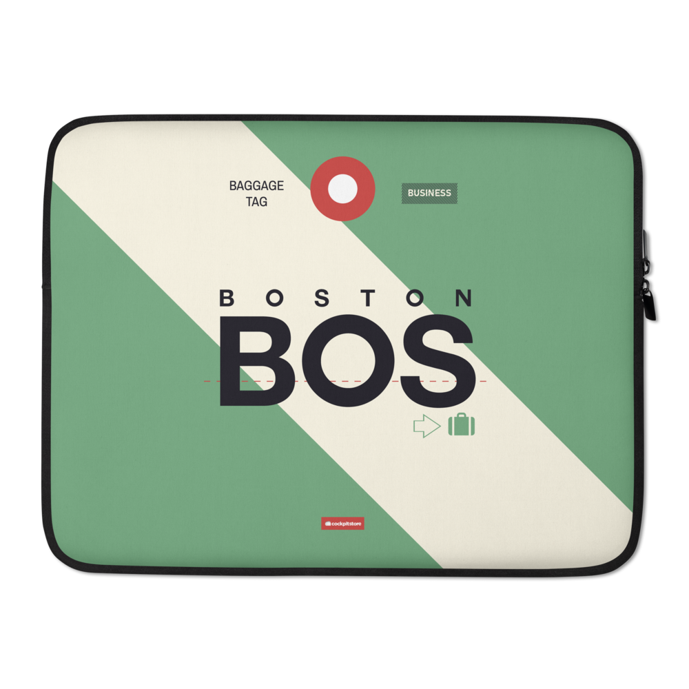 BOS - Boston Laptop Sleeve Tasche 13in und 15in mit Flughafencode
