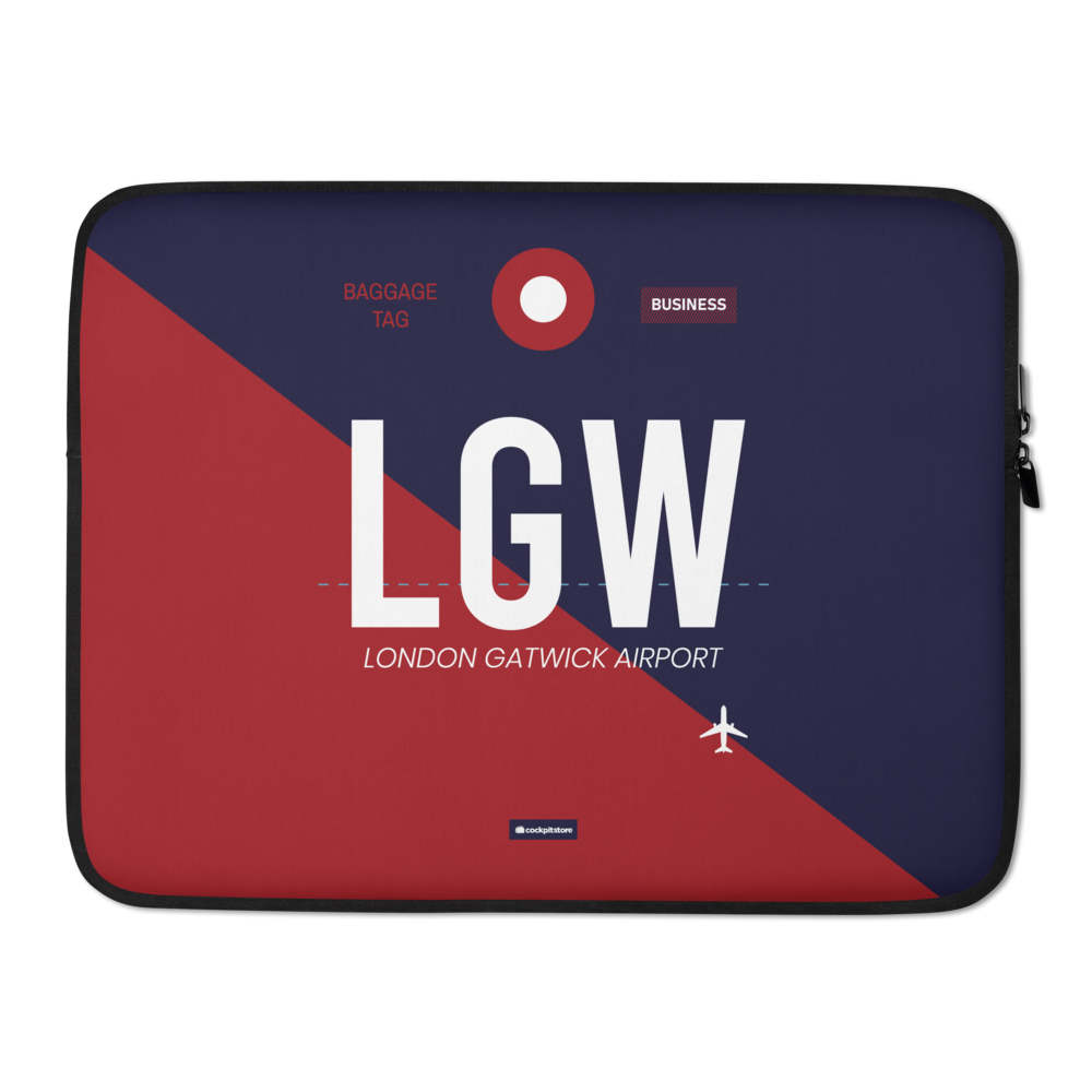 LGW - London - Gatwick Laptop Sleeve Tasche 13in und 15in mit Flughafencode