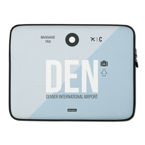 DEN - Denver Laptop Sleeve Tasche 13in und 15in mit Flughafencode