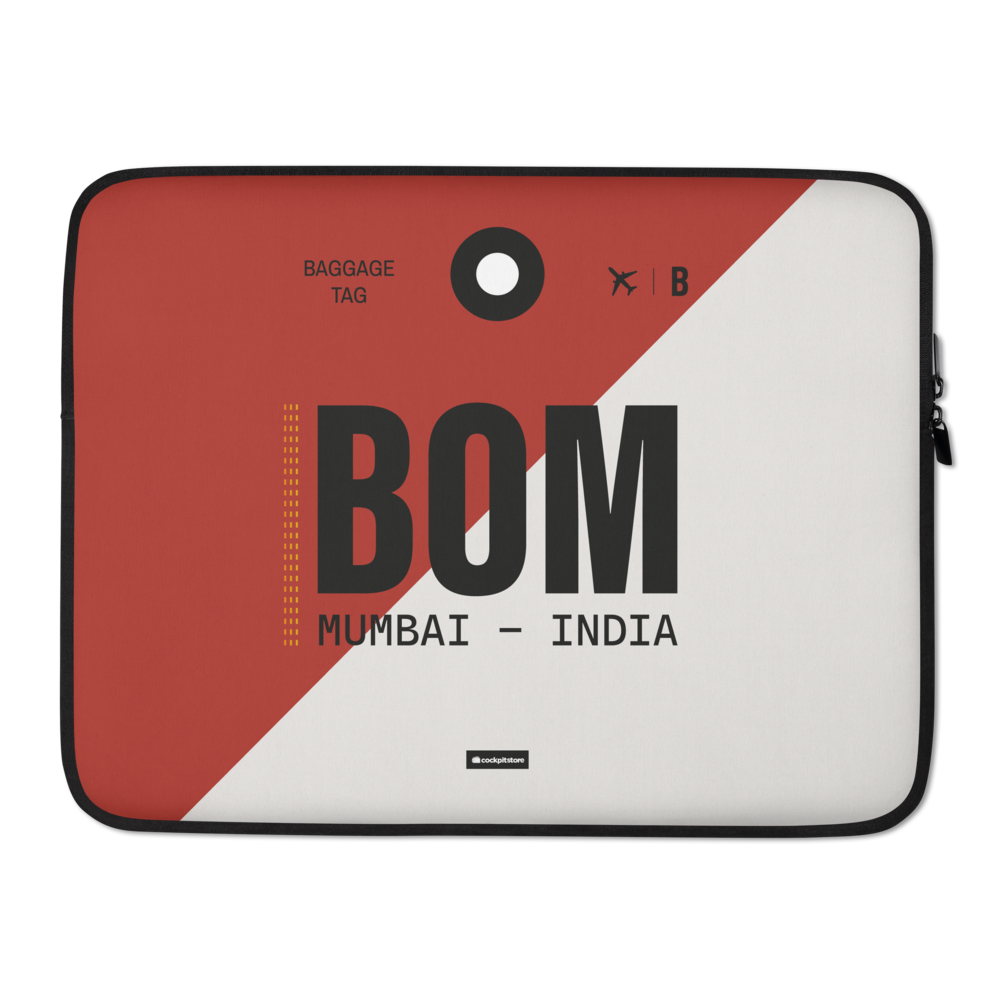 BOM - Mumbai Laptop Sleeve Tasche 13in und 15in mit Flughafencode