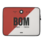 Lade das Bild in den Galerie-Viewer, BOM - Mumbai Laptop Sleeve Tasche 13in und 15in mit Flughafencode
