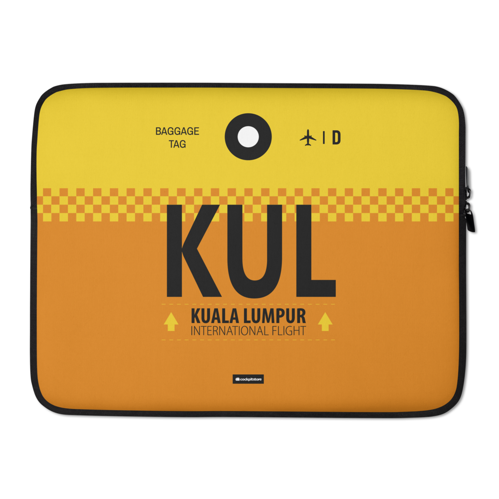 KUL - Kuala Lumpur Laptop Sleeve Tasche 13in und 15in mit Flughafencode