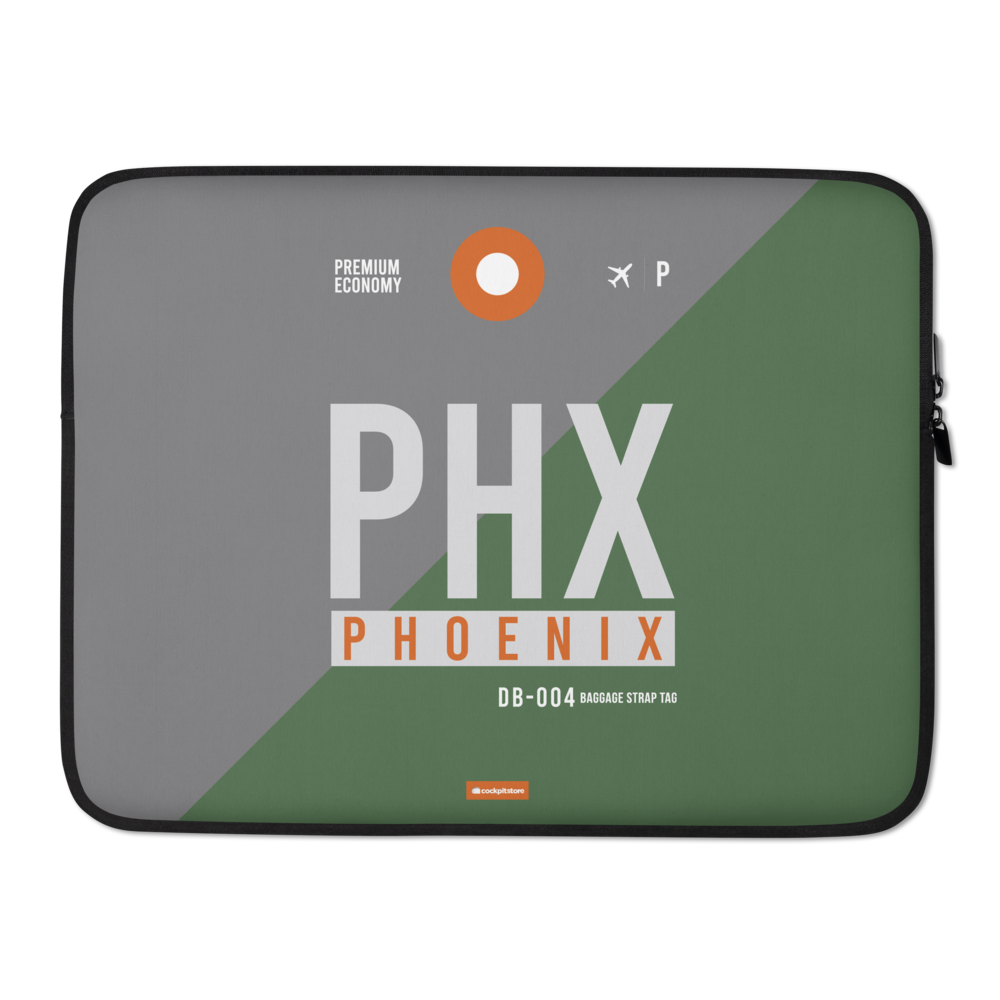 PHX - Phoenix Laptop Sleeve Tasche 13in und 15in mit Flughafencode