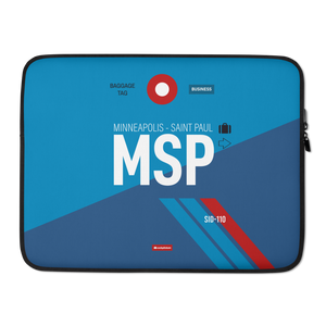 MSP - Minneapolis - Saint Paul Laptop Sleeve Tasche 13in und 15in mit Flughafencode