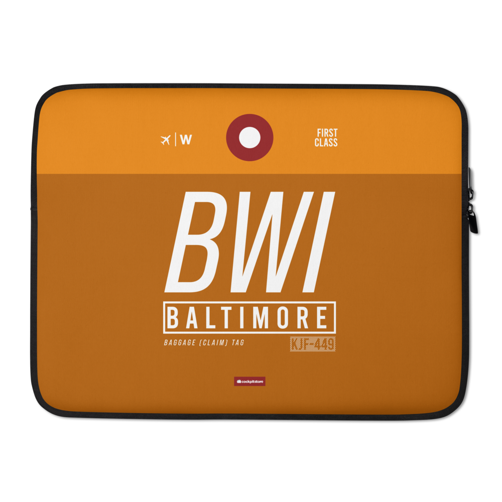 BWI - Baltimore Laptop Sleeve Tasche 13in und 15in mit Flughafencode