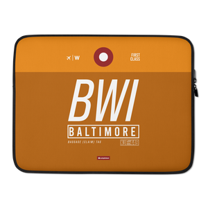 BWI - Baltimore Laptop Sleeve Tasche 13in und 15in mit Flughafencode