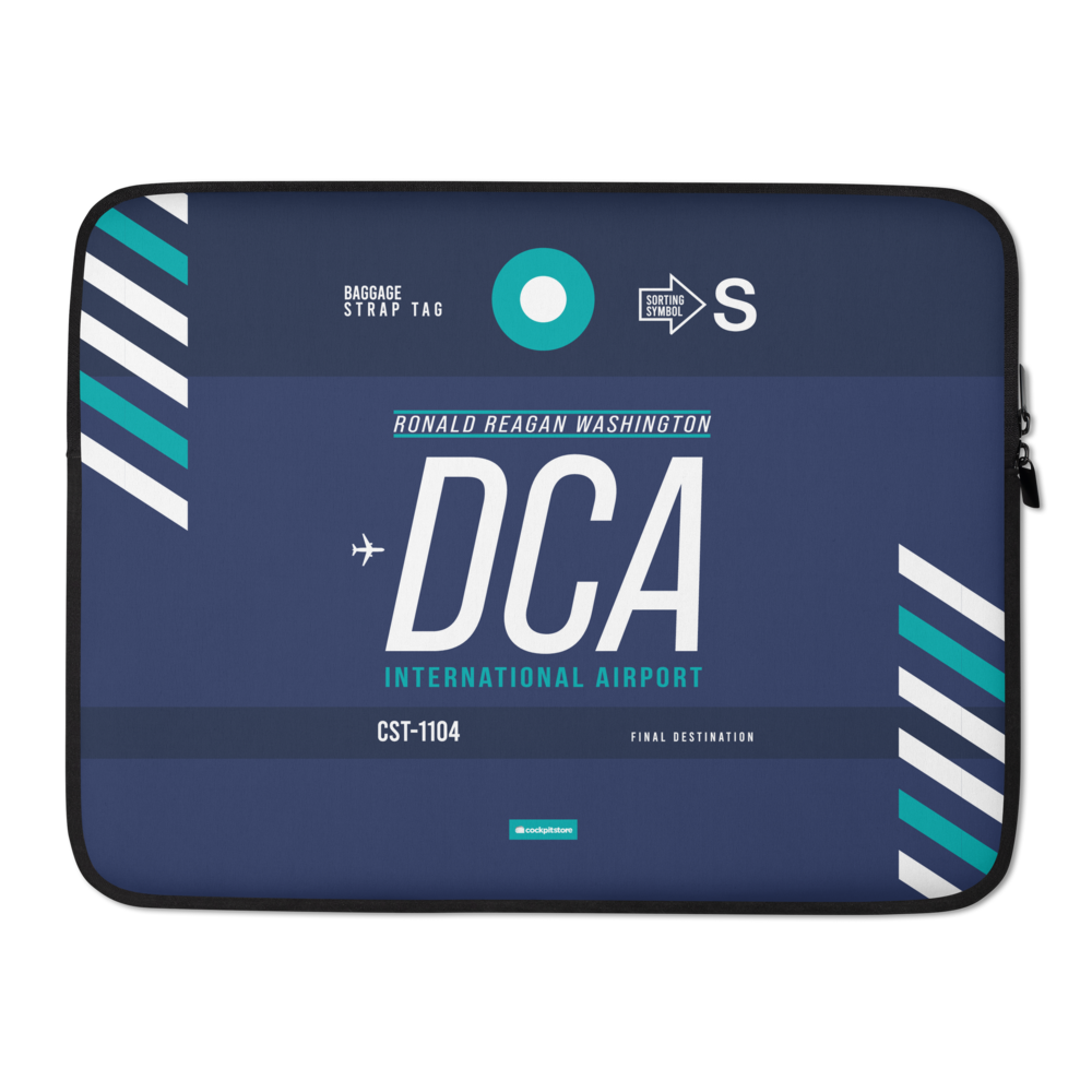 DCA - Washington Laptop Sleeve Tasche 13in und 15in mit Flughafencode