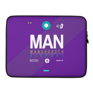 MAN - Manchester Laptop Sleeve Tasche 13in und 15in mit Flughafencode