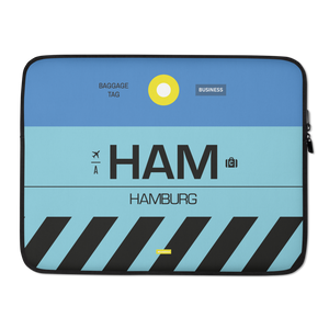 HAM - Hamburg laptop sleeve bag 13in and 15in with airport code