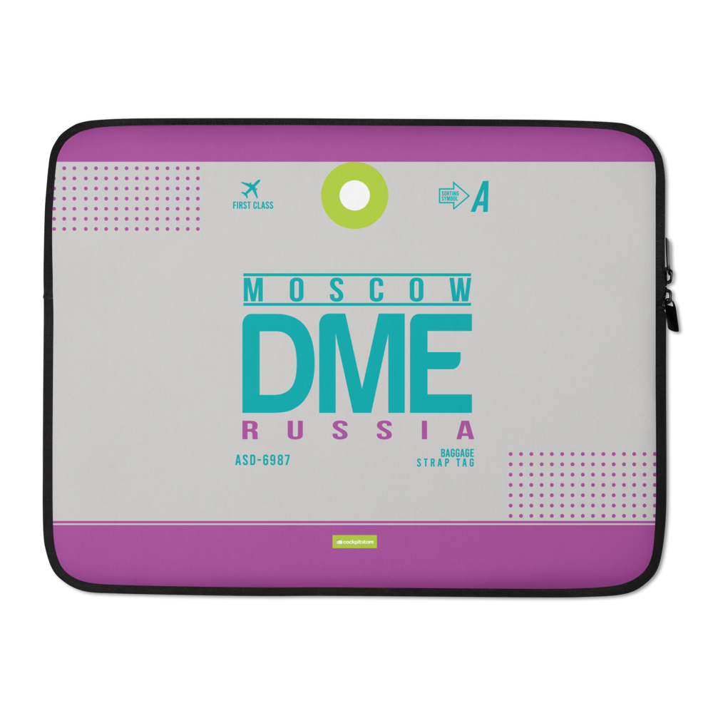 DME - Moscow Laptop Sleeve Tasche 13in und 15in mit Flughafencode