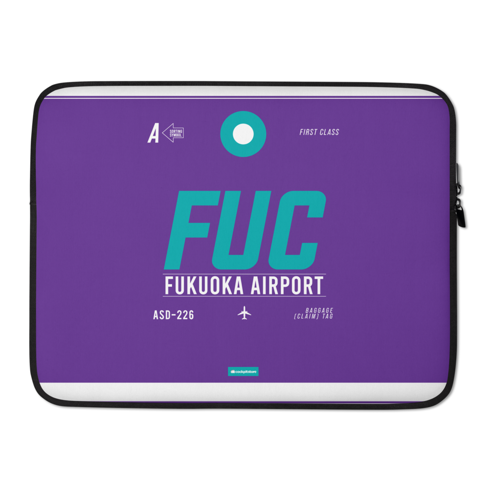 FUK - Fukuoka Laptop Sleeve Tasche 13in und 15in mit Flughafencode