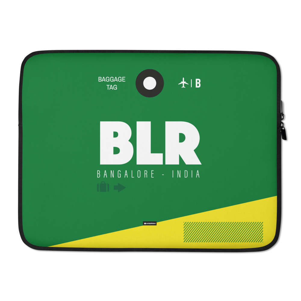 BLR - Bangalore Laptop Sleeve Tasche 13in und 15in mit Flughafencode