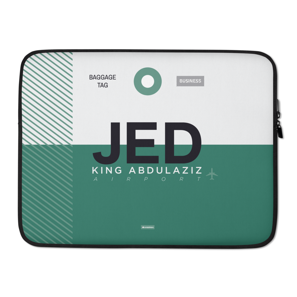 JED - Jeddah Laptop Sleeve Bag 13in and 15in with airport code