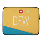 Load image into Gallery viewer, DFW - Dallas - Fort Worth Laptop Sleeve Bag 13in and 15in with airport code
