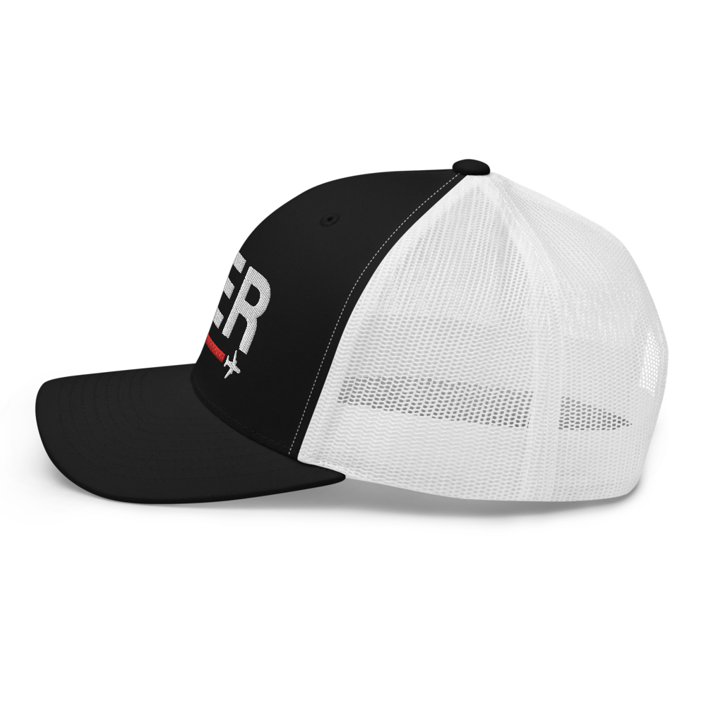 Embroidered trucker cap black / white Airport trucker cap