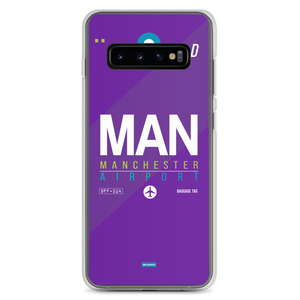 MAN - Manchester Samsung-Handyhülle mit Flughafencode