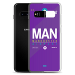 Load image into Gallery viewer, MAN - Manchester Samsung phone case with airport code
