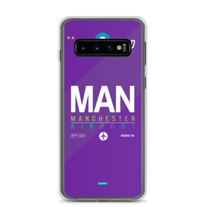 MAN - Manchester Samsung-Handyhülle mit Flughafencode