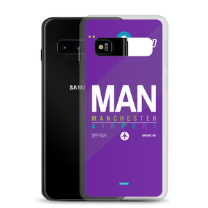 MAN - Manchester Samsung-Handyhülle mit Flughafencode